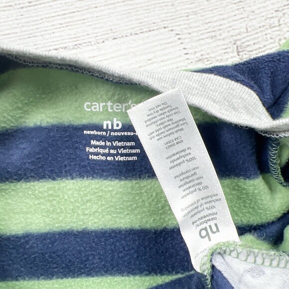 Carter’s Fleece Dump Truck Striped Pajamas - Picture 2 of 3